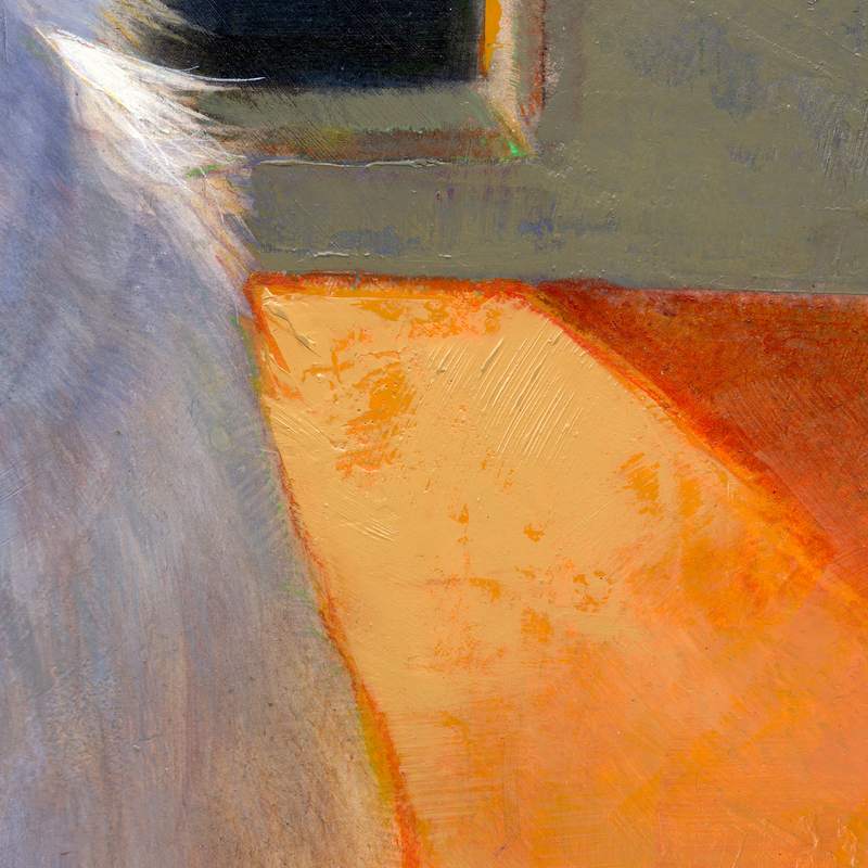 Aproximação da pintura, em que o gesso segura a tinta e cria sombras próprias.